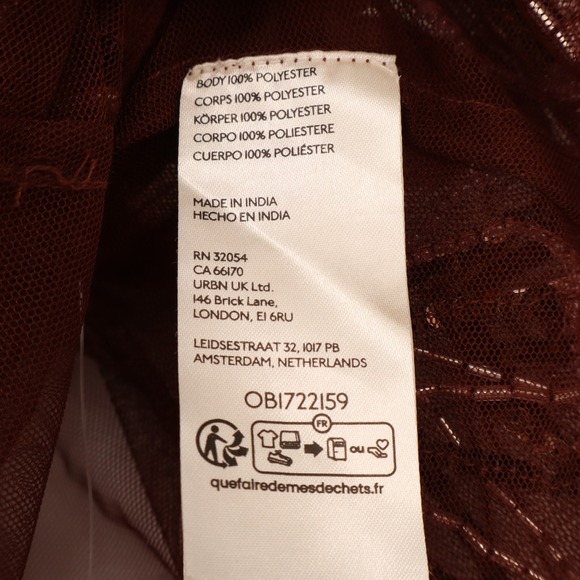 Free People Tulsi Mesh Tank Top Womens Small Brown Sequin Embellished Cropped - Picture 3 of 5